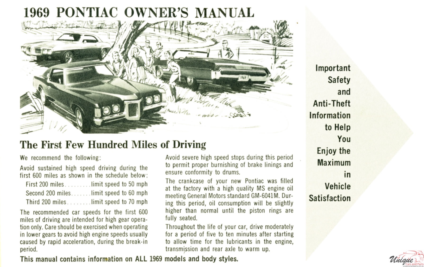 1969 Pontiac Owners Manual Page 11